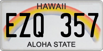 HI license plate EZQ357