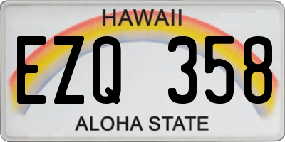 HI license plate EZQ358