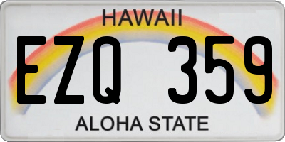 HI license plate EZQ359