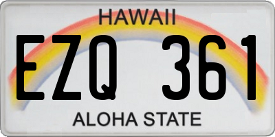 HI license plate EZQ361