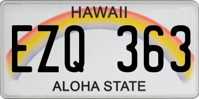 HI license plate EZQ363