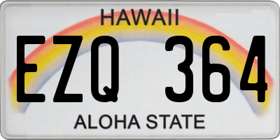 HI license plate EZQ364