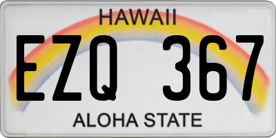 HI license plate EZQ367