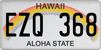 HI license plate EZQ368