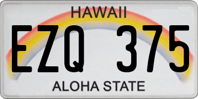 HI license plate EZQ375