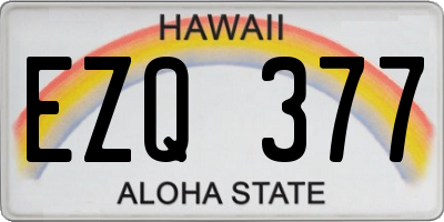 HI license plate EZQ377