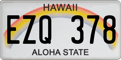 HI license plate EZQ378