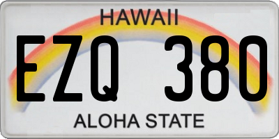 HI license plate EZQ380