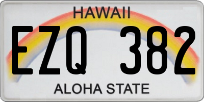 HI license plate EZQ382