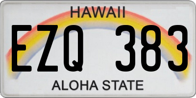 HI license plate EZQ383