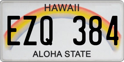 HI license plate EZQ384