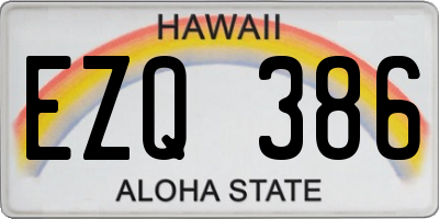 HI license plate EZQ386