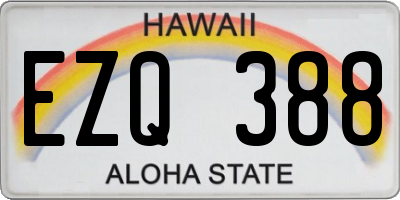 HI license plate EZQ388