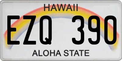 HI license plate EZQ390