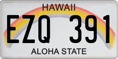 HI license plate EZQ391