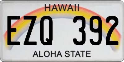 HI license plate EZQ392