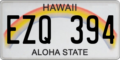 HI license plate EZQ394
