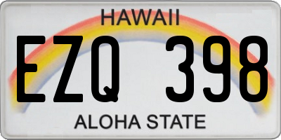 HI license plate EZQ398