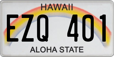 HI license plate EZQ401