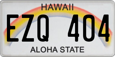HI license plate EZQ404