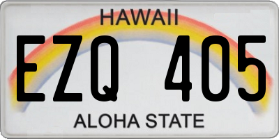 HI license plate EZQ405