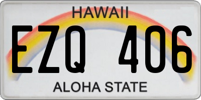 HI license plate EZQ406