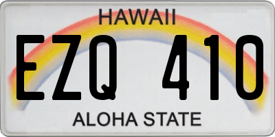 HI license plate EZQ410