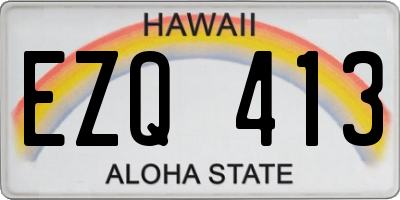 HI license plate EZQ413
