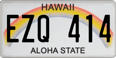 HI license plate EZQ414