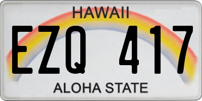 HI license plate EZQ417