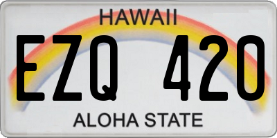 HI license plate EZQ420