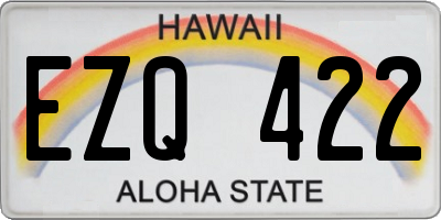 HI license plate EZQ422