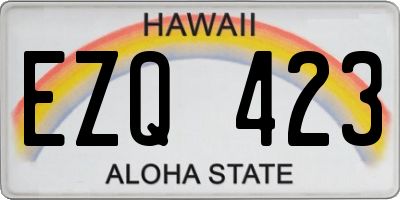 HI license plate EZQ423