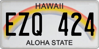 HI license plate EZQ424