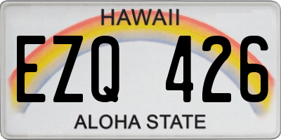 HI license plate EZQ426