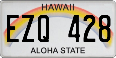 HI license plate EZQ428