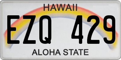 HI license plate EZQ429