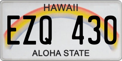 HI license plate EZQ430