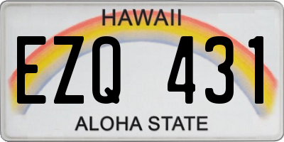 HI license plate EZQ431