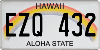 HI license plate EZQ432