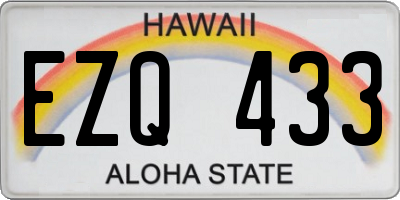 HI license plate EZQ433