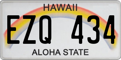HI license plate EZQ434