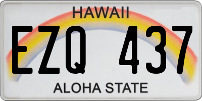 HI license plate EZQ437