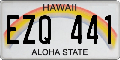 HI license plate EZQ441