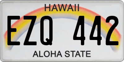 HI license plate EZQ442