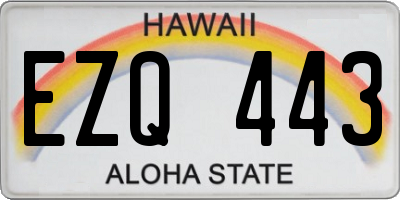 HI license plate EZQ443
