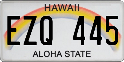 HI license plate EZQ445