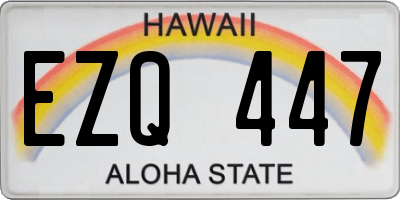 HI license plate EZQ447