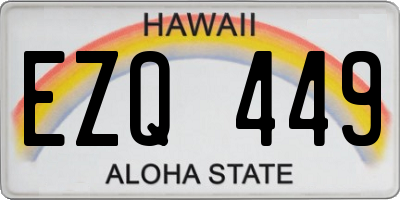 HI license plate EZQ449