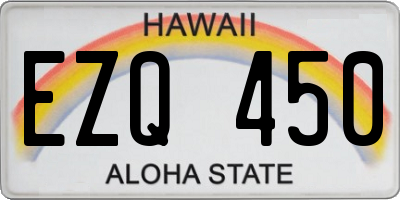HI license plate EZQ450